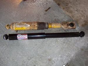 new and old shock absorber