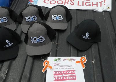 Ballcaps in the bed of a truck