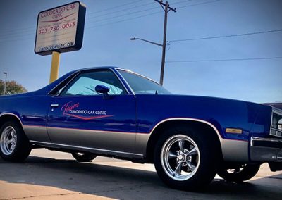 Vintage Car with Company Logo